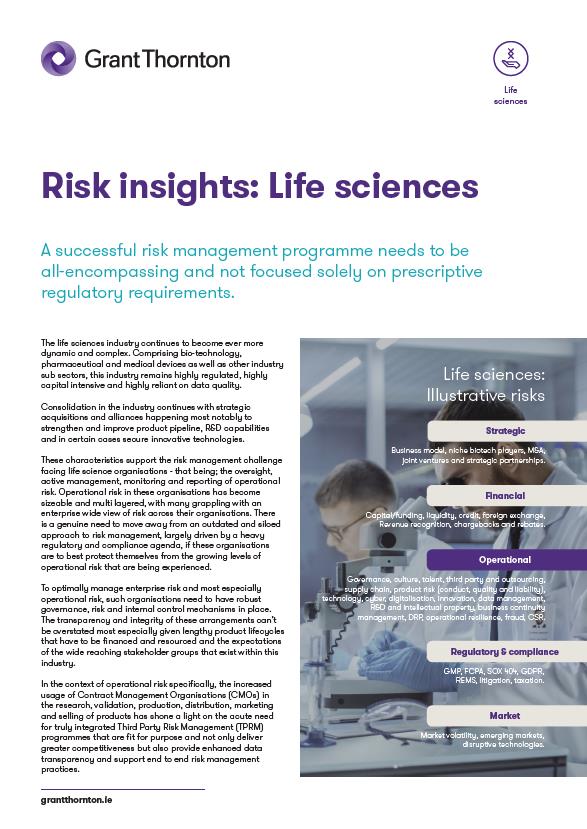 Risk insights Life sciences Grant Thornton