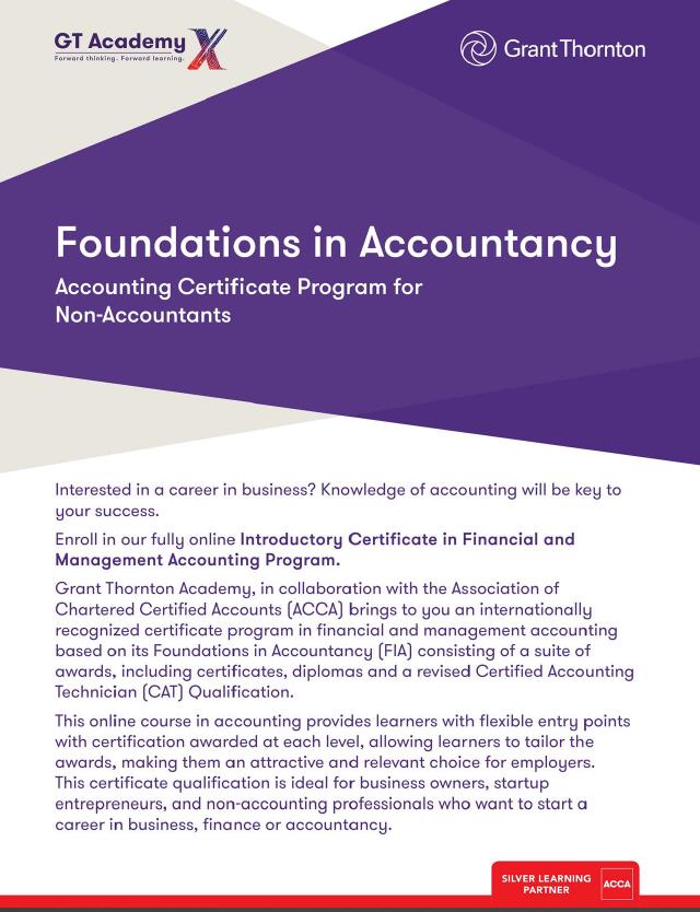Foundations in Accountancy (Accounting Certificate Program for Non-Accountants)