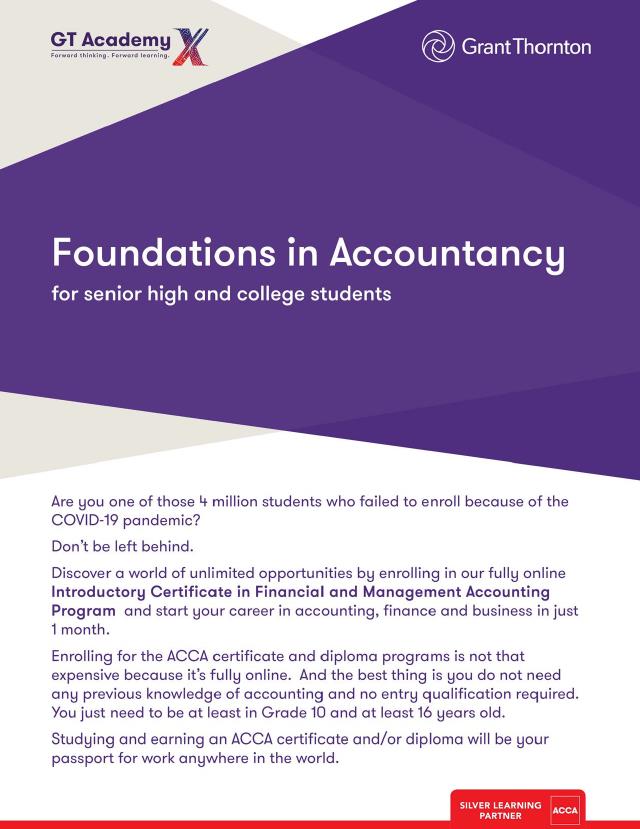 Foundations in Accountancy for senior high and college students