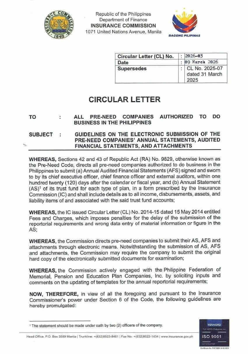 IC Circular Letter No 2026-03
