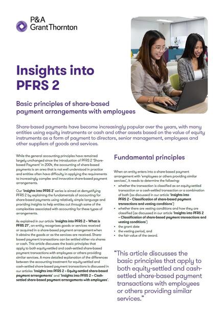 Basic principles of share-based payment arrangements