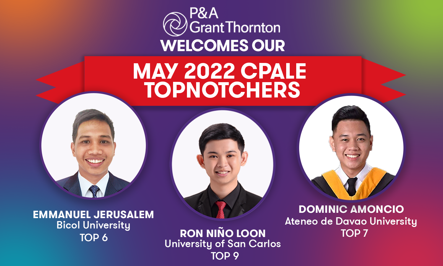 May 2022 CPALE Topnotchers