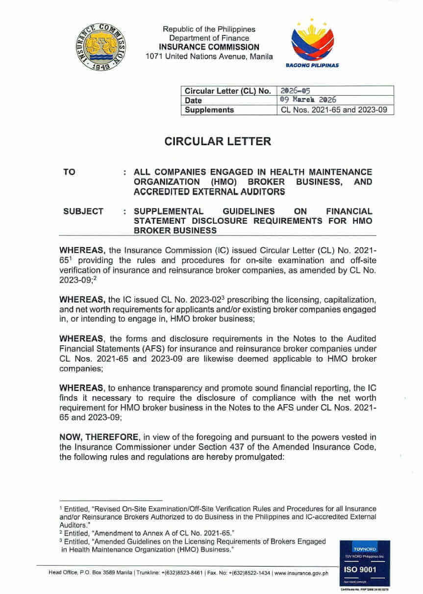 IC Circular Letter No. 2026-05