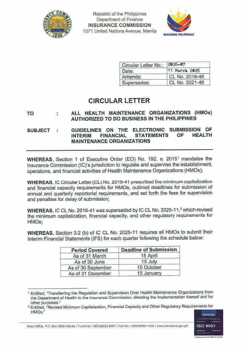 IC Circular Letter No. 2026-07