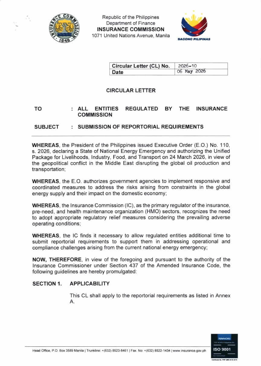 IC Circular Letter No. 2026-10