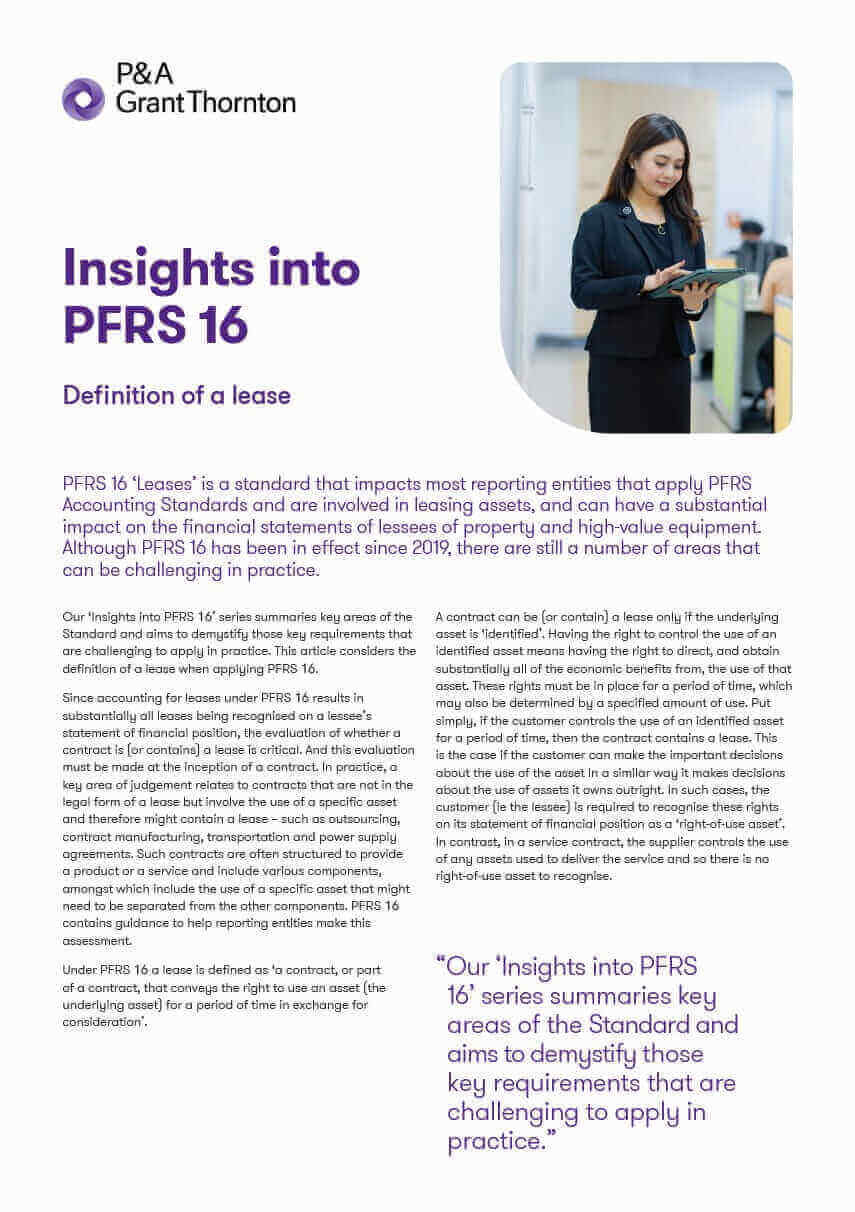 Insights into PFRS 16