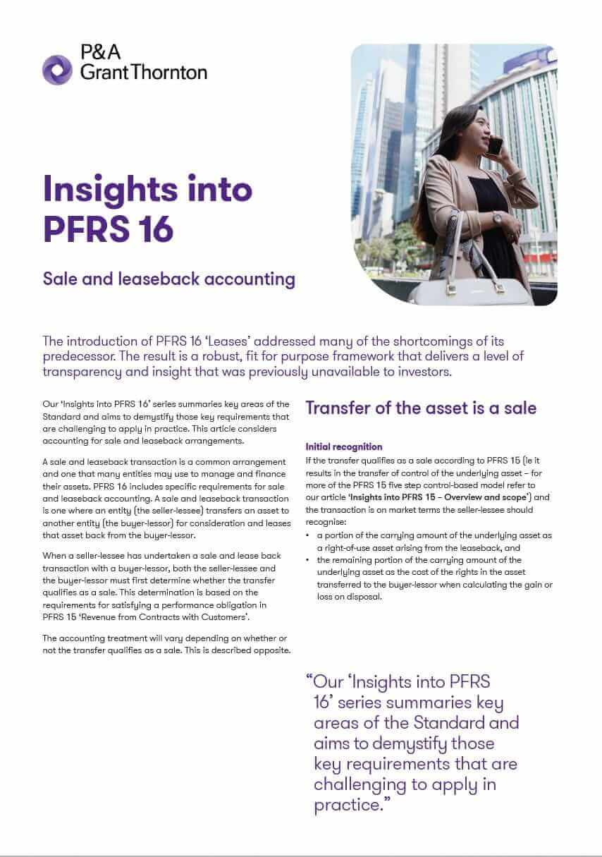 Insights into PFRS 16