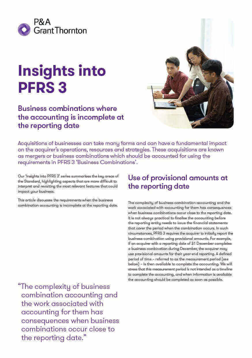 Business combinations where accounting is incomplete